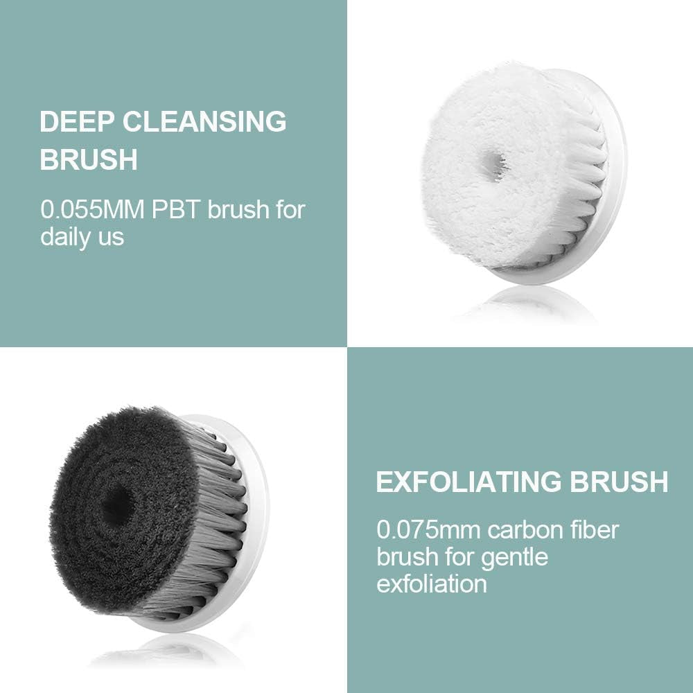 Face Scrubber Exfoliator,  Upgraded Rechargeable Electric Facial Cleansing Brushes with 3 Brush Heads,360° Spin Rotation for Exfoliating, Massaging and Deep Cleansing, Waterproof