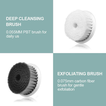 Face Scrubber Exfoliator,  Upgraded Rechargeable Electric Facial Cleansing Brushes with 3 Brush Heads,360° Spin Rotation for Exfoliating, Massaging and Deep Cleansing, Waterproof